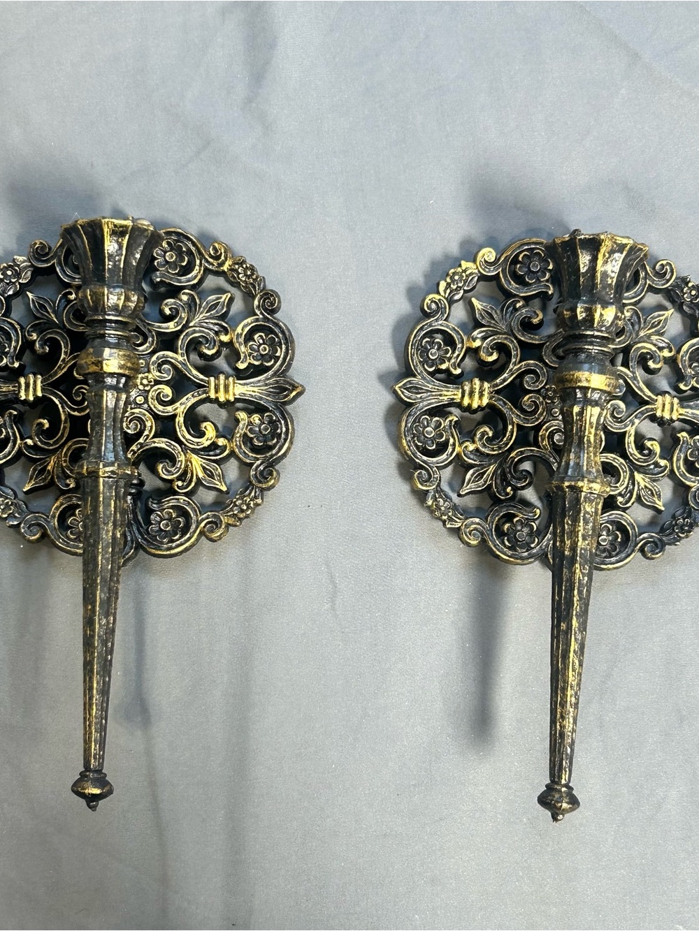 Vintage 70s Homco Wall Hanging Sconce Candle Holder Plastic Made In USA